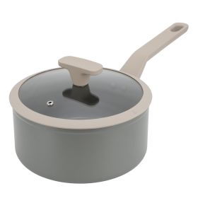 Oster Ambrose 3 Quart Nonstick Aluminum Saucepan with Lid in Matte Grey